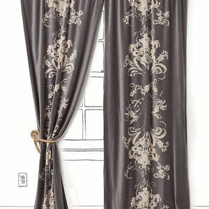 Anthropologie Viceroy Velvet Curtains in Grey